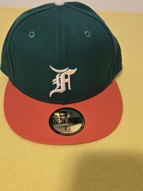 New Era 59FIFTY F Green & Orange Flat Brim Cap